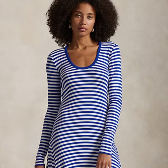 Polo Ralph Lauren Striped Scoopneck Dress Sz L - Picture 10 of 12